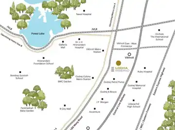 Lodha Riservo location map, Vikhroli